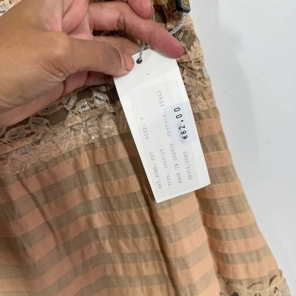 Camelot Italy Peach Lace Tiered Midi Skirt Size S Boho Romantic Cottagecore - Picture 11 of 16